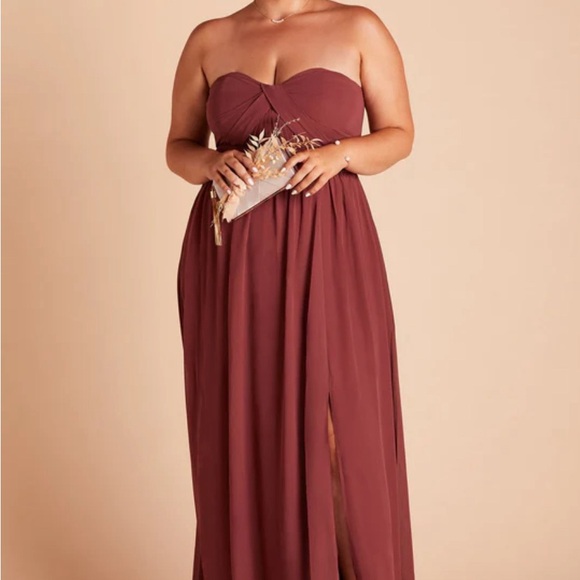 Grace Convertible Dress With Slit (chiffon rosewood, size small) - Picture 13 of 14